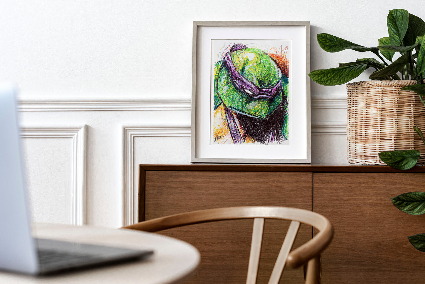 Donatello Ballpoint Pen Scribble Art Print