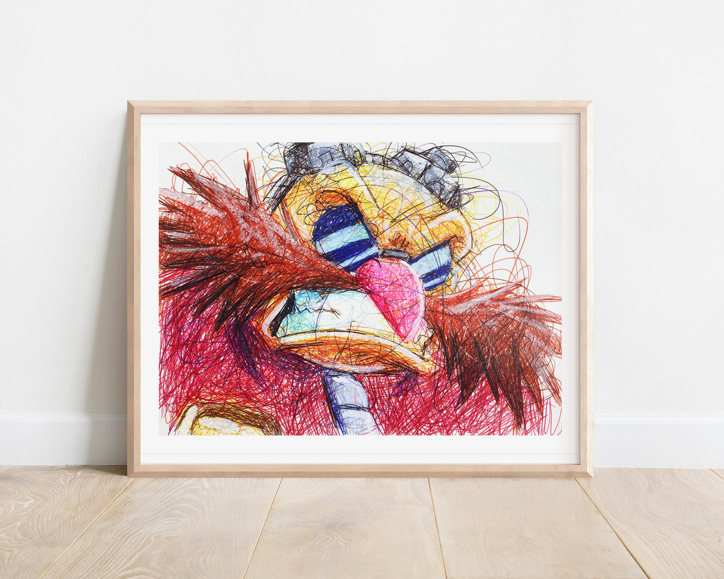 Dr. Robotnik Ballpoint Pen Scribble Art Print