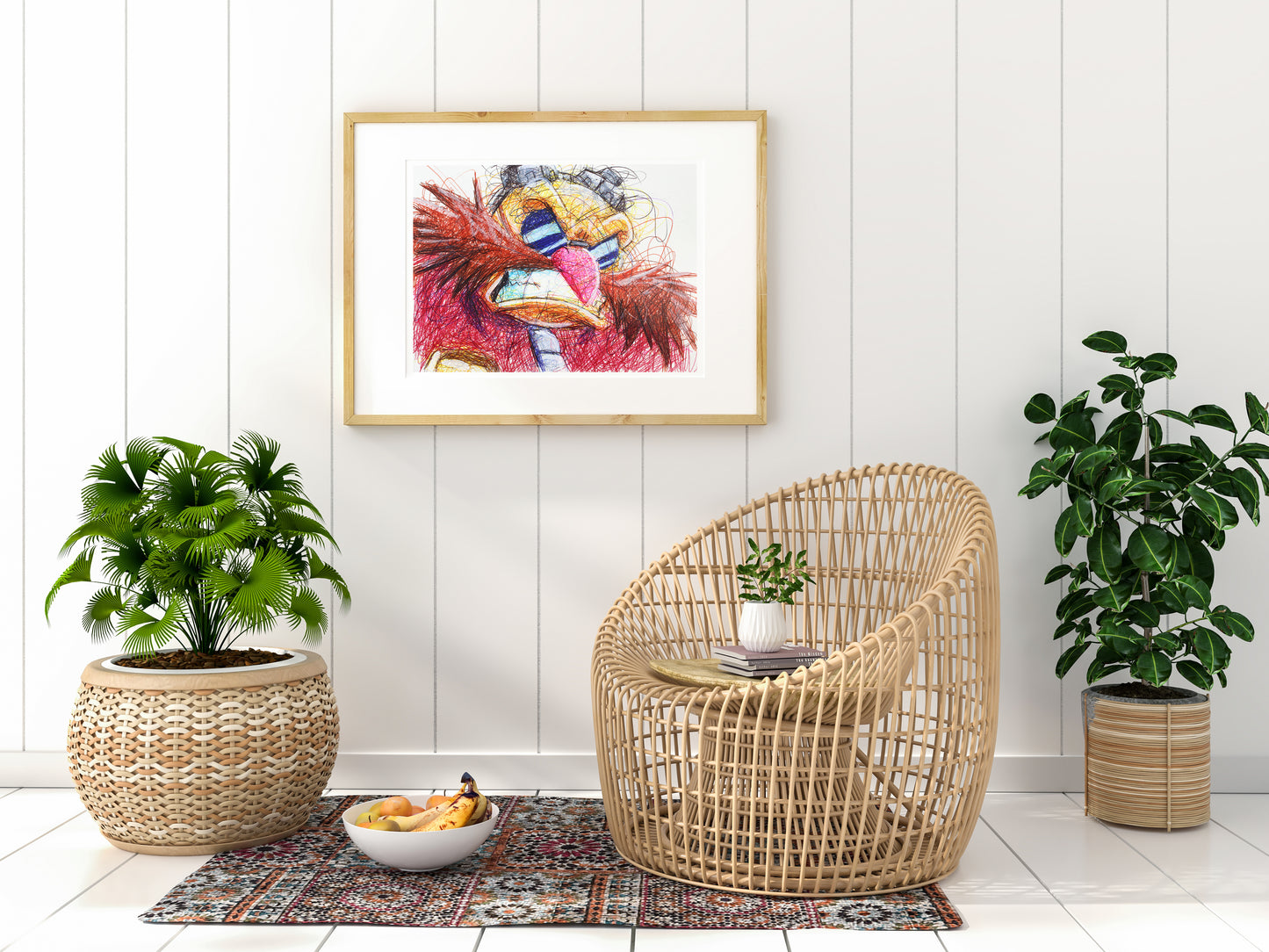 Dr. Robotnik Ballpoint Pen Scribble Art Print