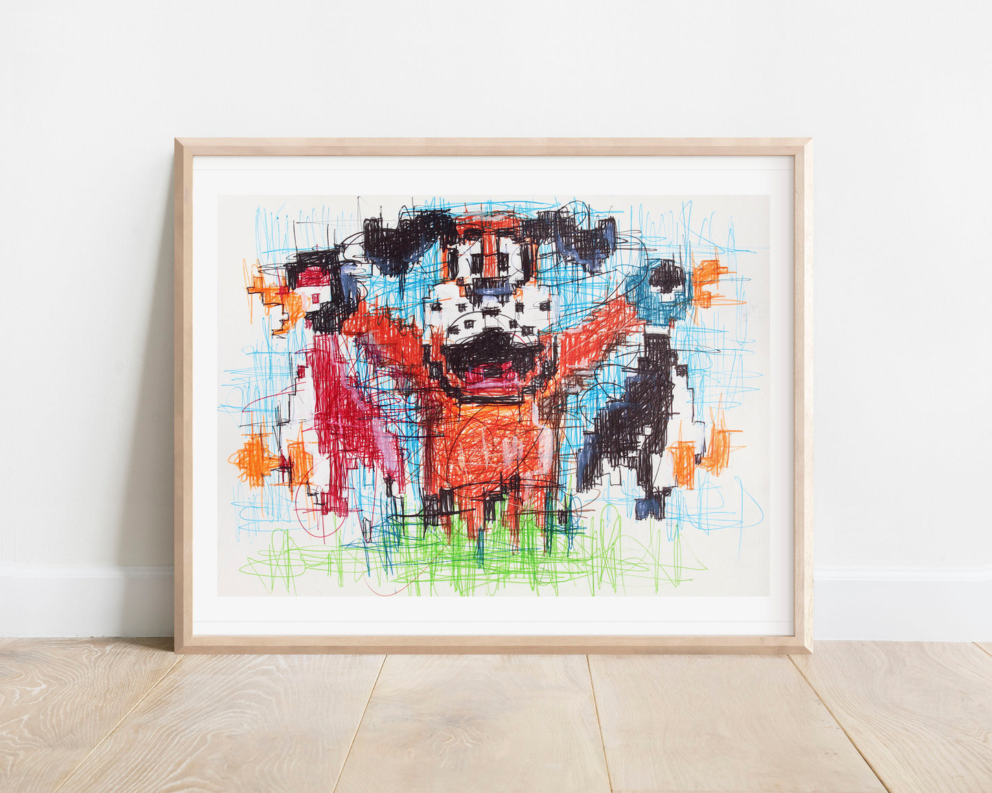 Duck Hunt Dog Ballpoint Pen Scribble Art Print