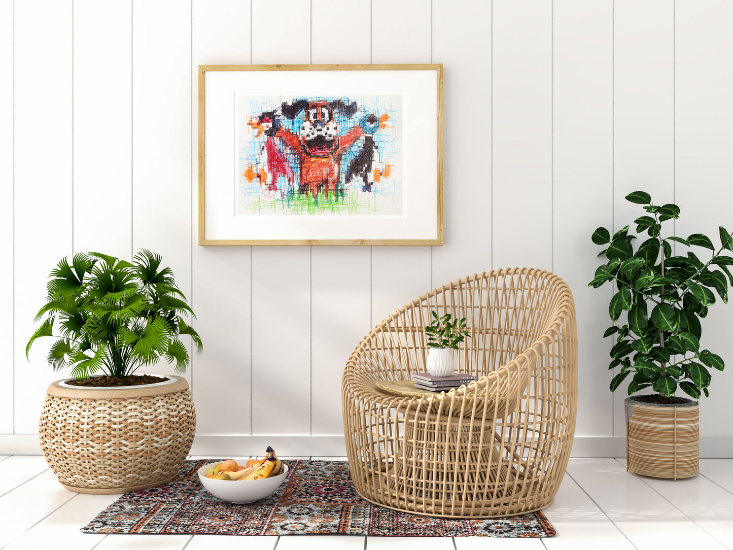 Duck Hunt Dog Ballpoint Pen Scribble Art Print