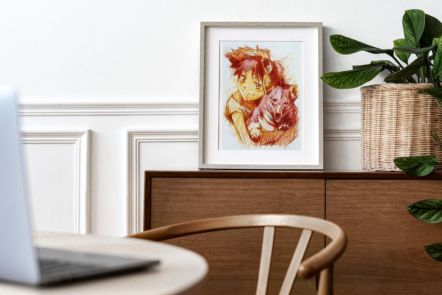 Edward Ballpoint Pen Scribble Art Print