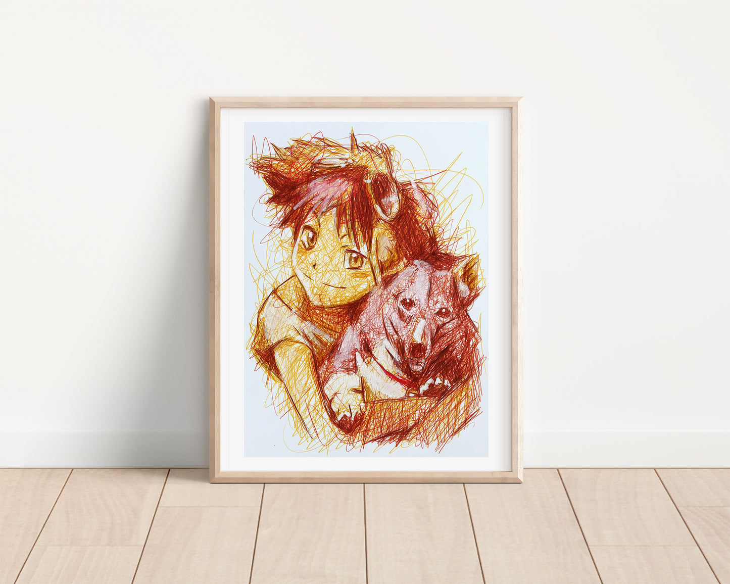 Edward Ballpoint Pen Scribble Art Print