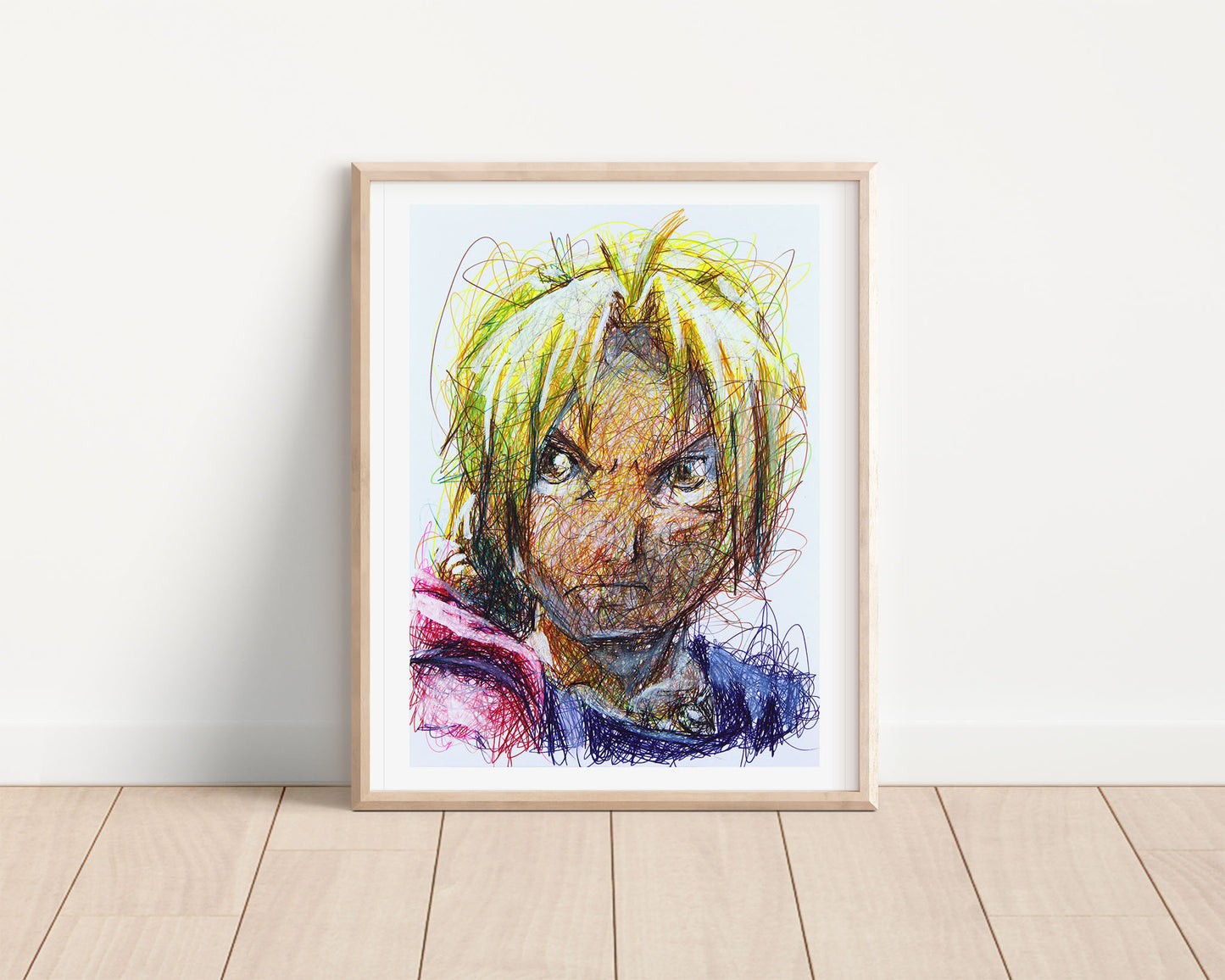Edward Ballpoint Pen Scribble Art Print