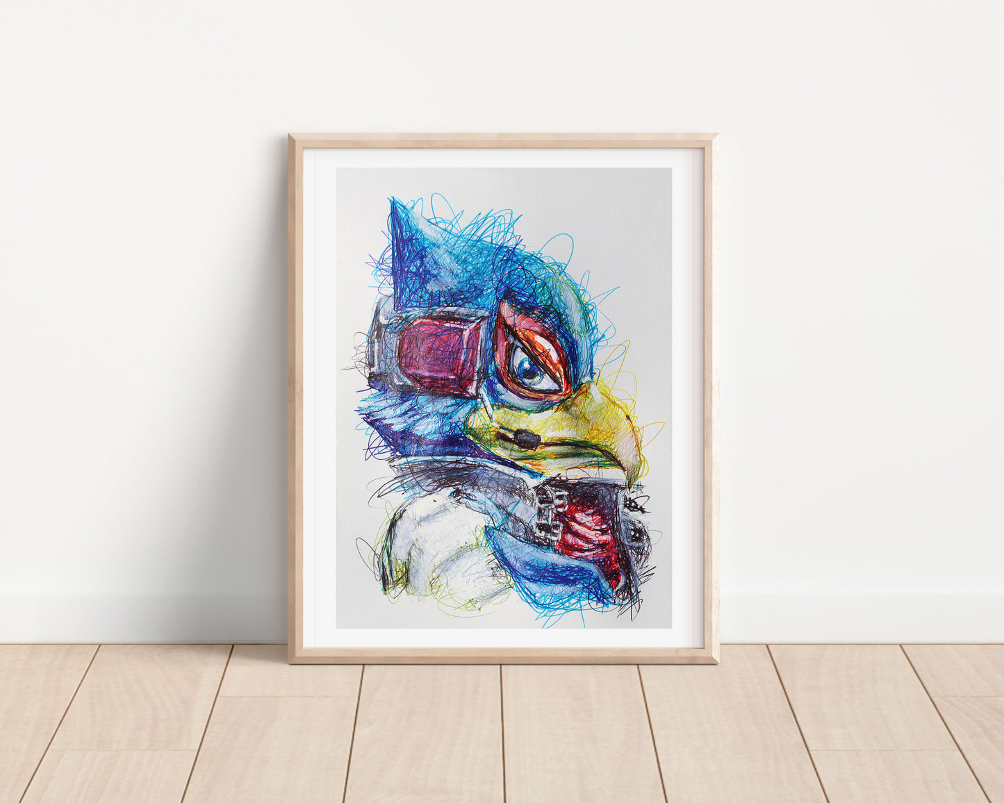 Falco Ballpoint Pen Scribble Art Print