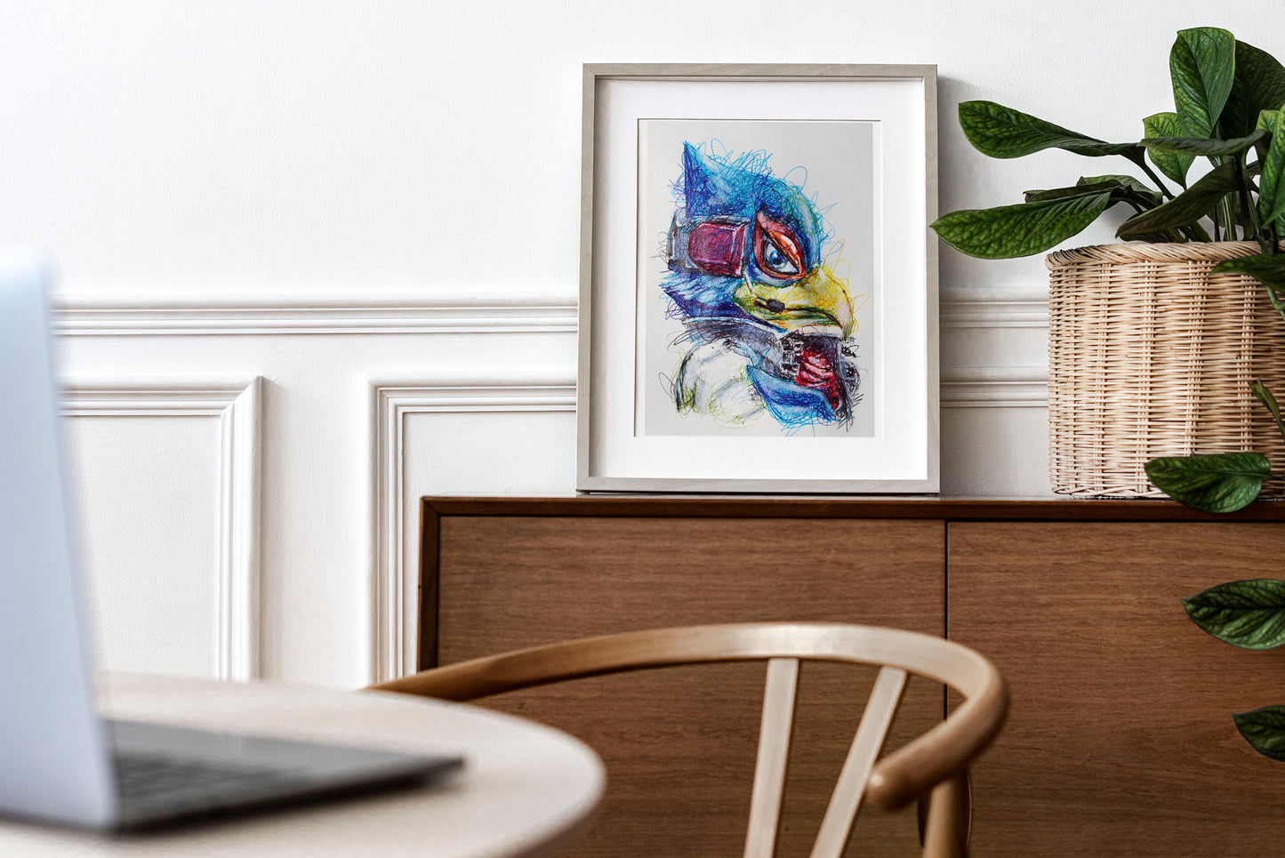 Falco Ballpoint Pen Scribble Art Print