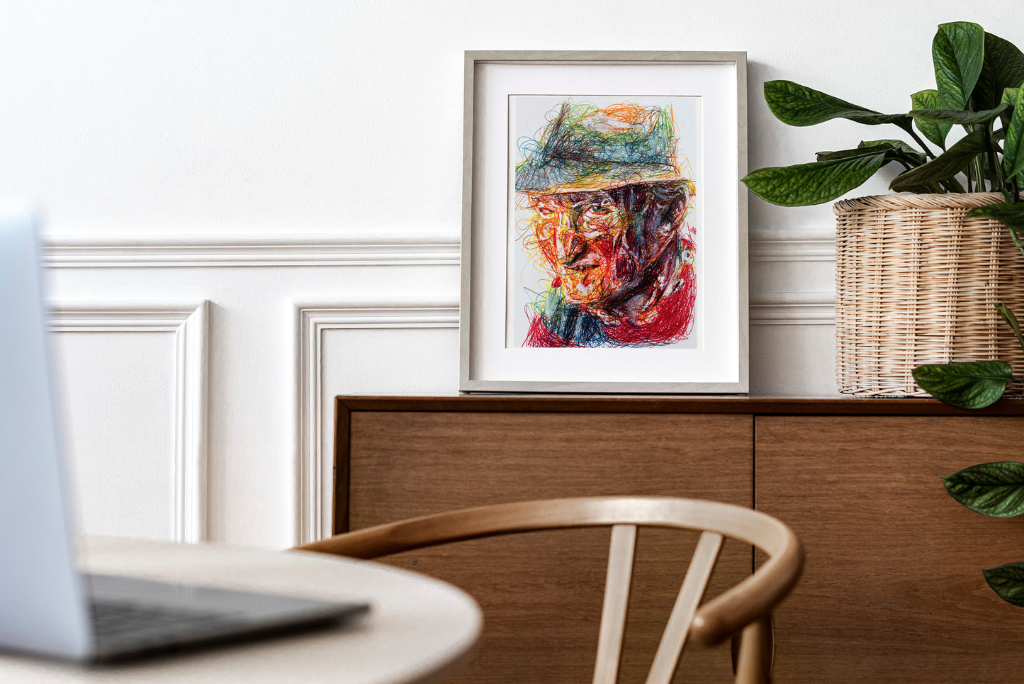 Freddy Krueger Ballpoint Pen Scribble Art Print