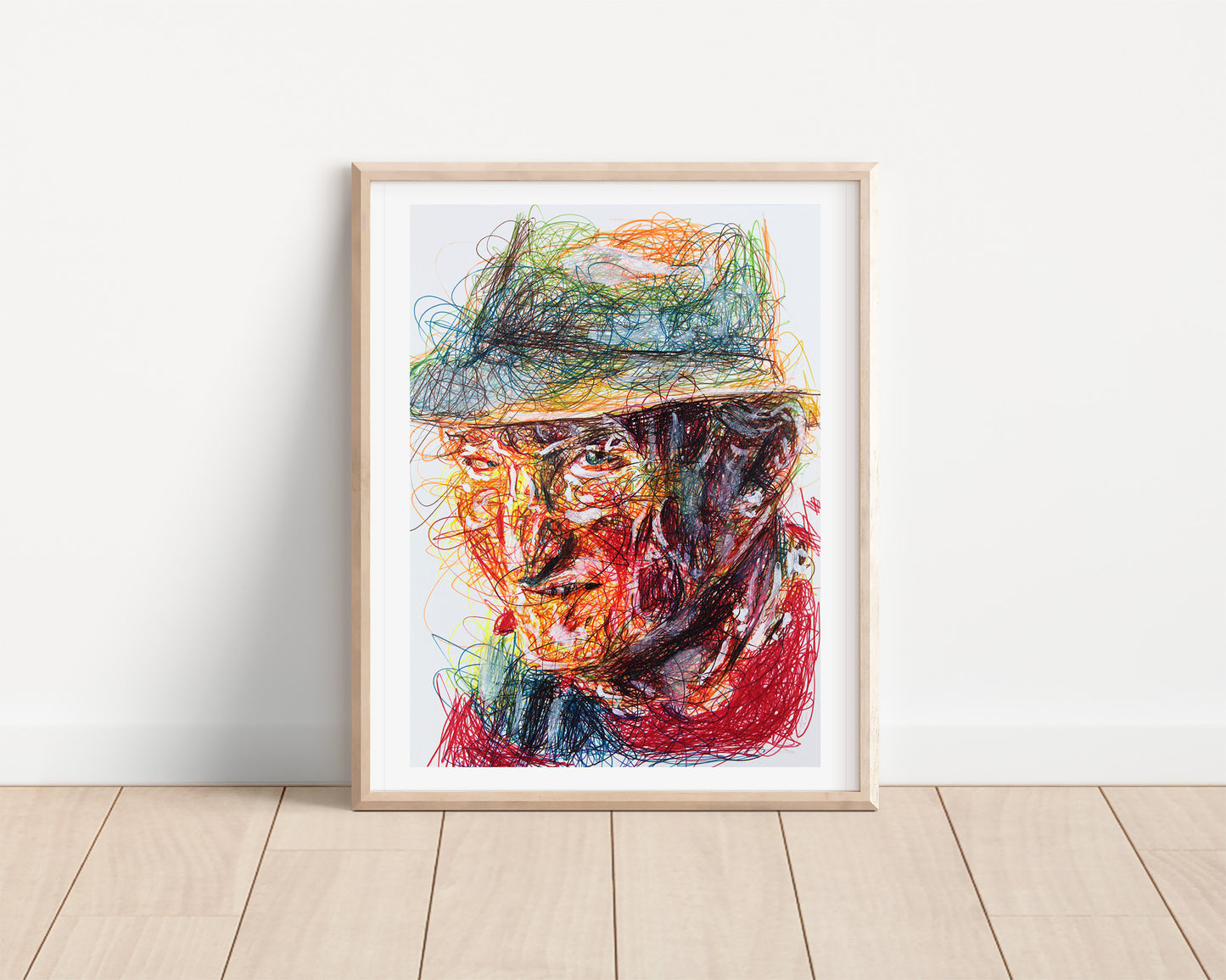Freddy Krueger Ballpoint Pen Scribble Art Print