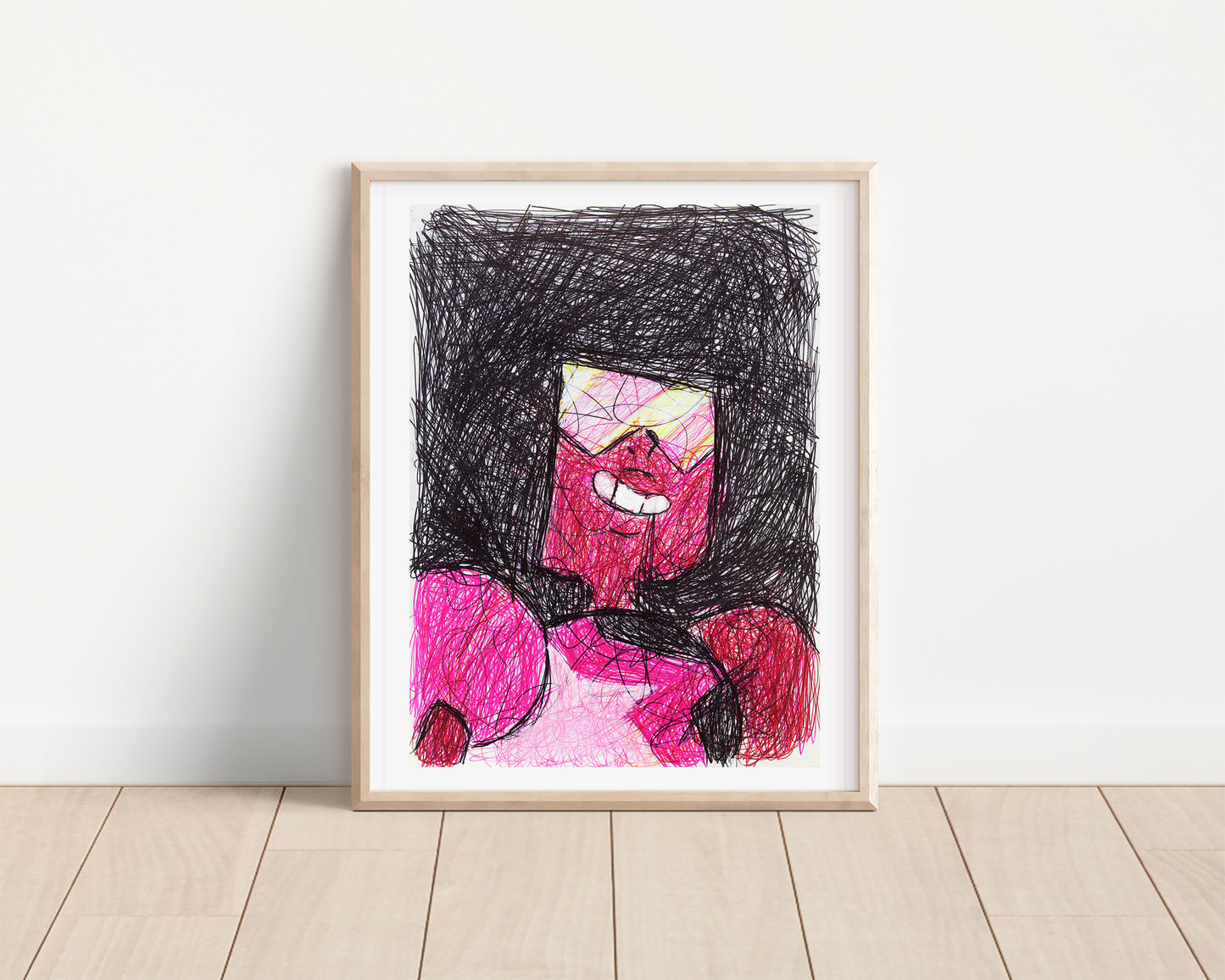 Garnet Ballpoint Pen Scribble Art Print