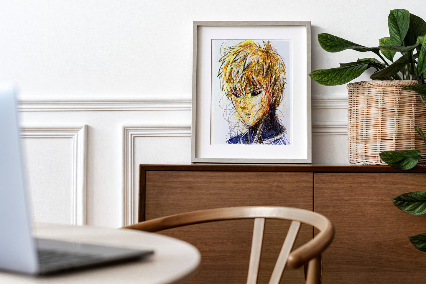 Genos Ballpoint Pen Scribble Art Print