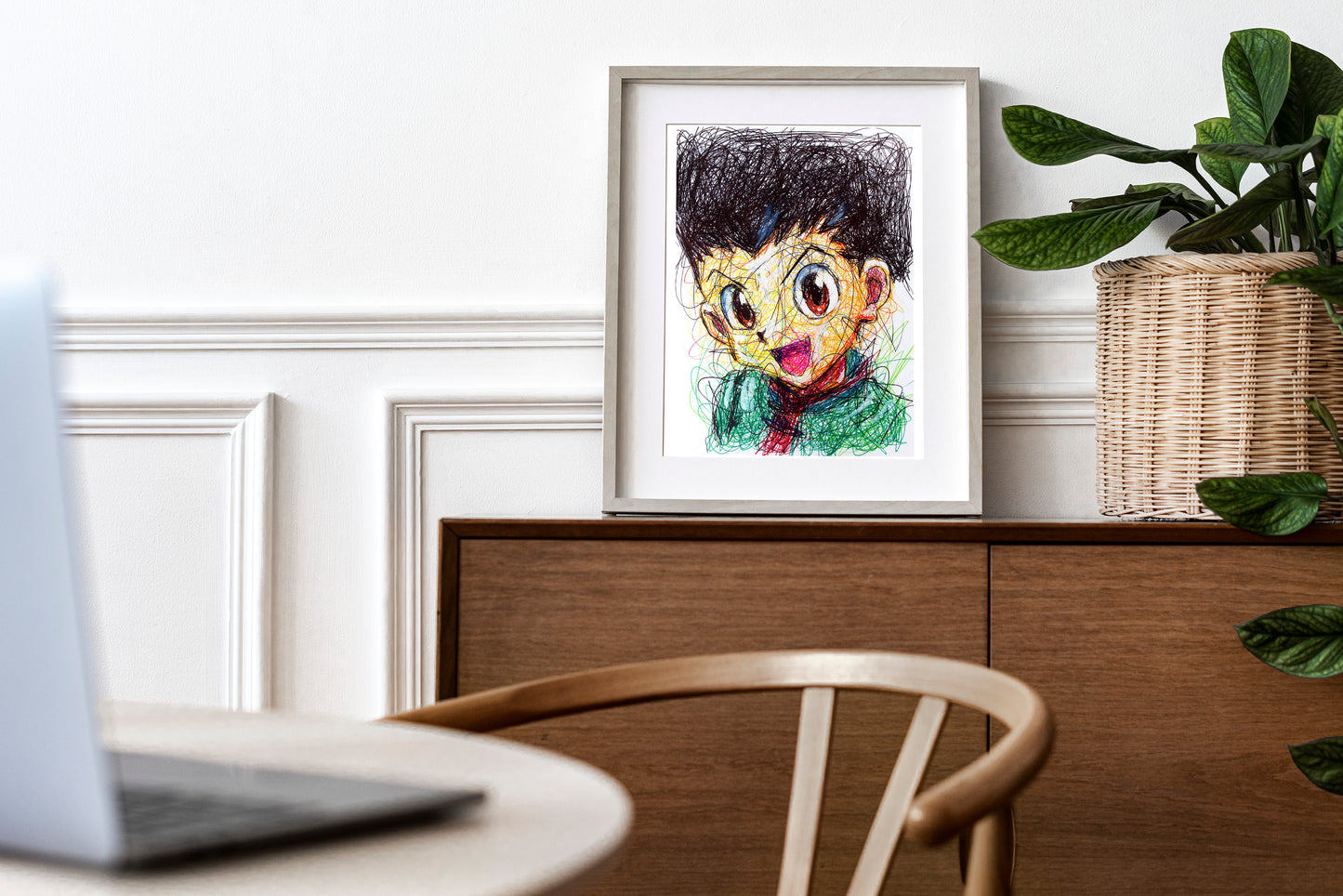 Gon Ballpoint Pen Scribble Art Print