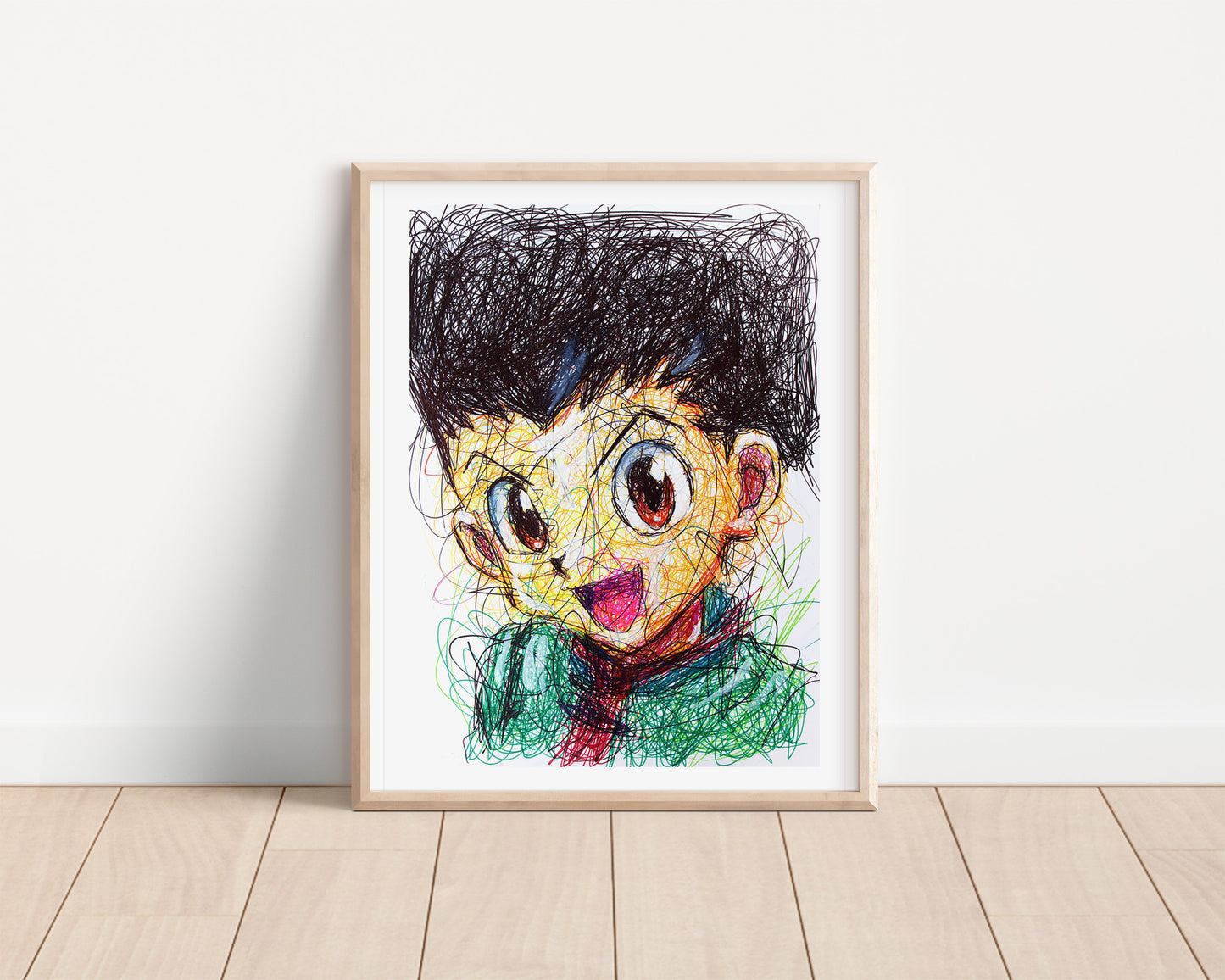 Gon Ballpoint Pen Scribble Art Print