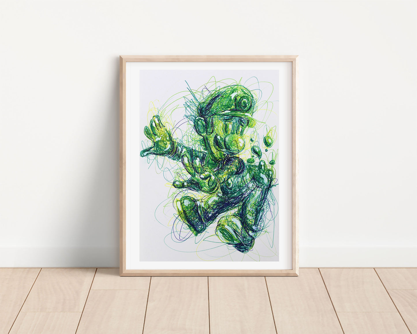 Gooigi Ballpoint Pen Scribble Art Print
