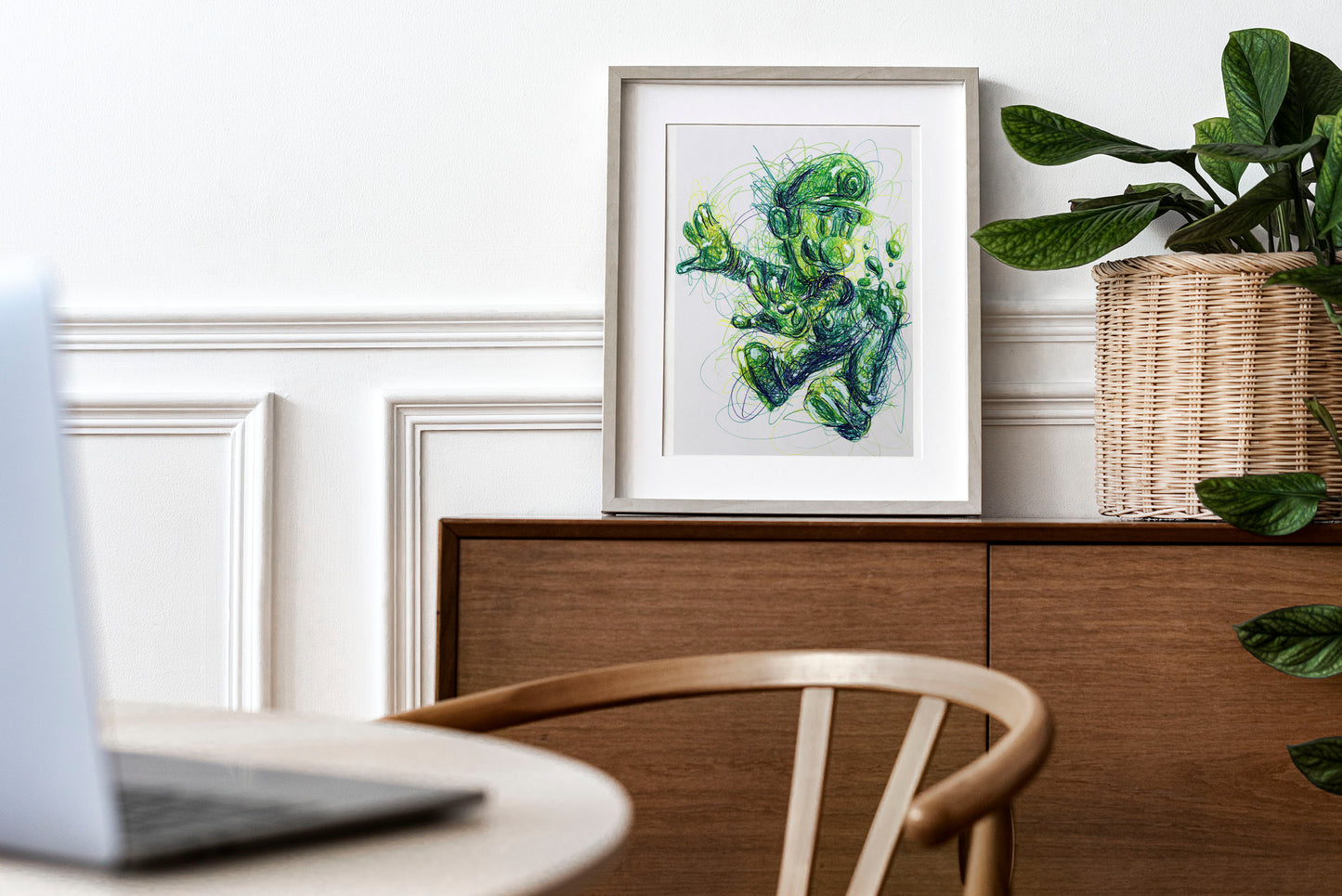 Gooigi Ballpoint Pen Scribble Art Print
