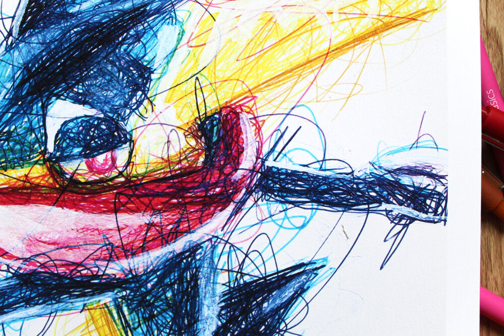 Greninja Ballpoint Pen Scribble Art Print-Cody James by Cody