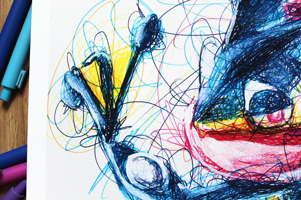 Greninja Ballpoint Pen Scribble Art Print-Cody James by Cody