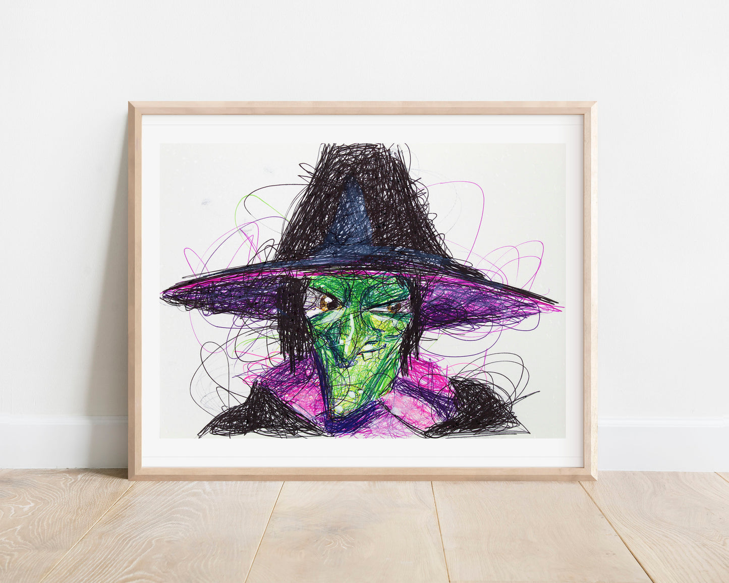 Gruntilda Ballpoint Pen Scribble Art Print