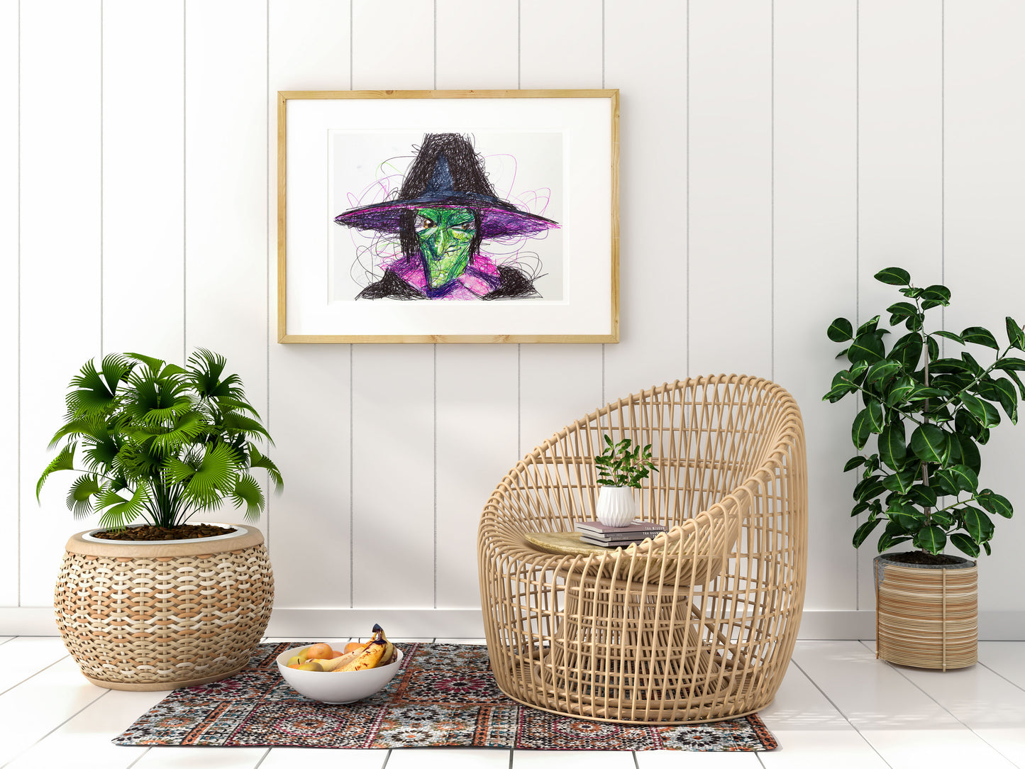 Gruntilda Ballpoint Pen Scribble Art Print
