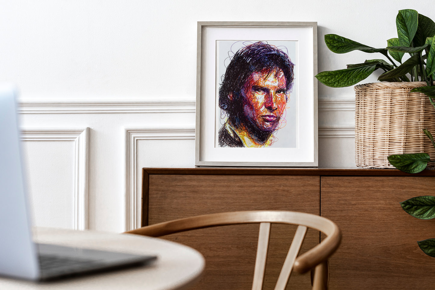 Han Solo Ballpoint Pen Scribble Art Print