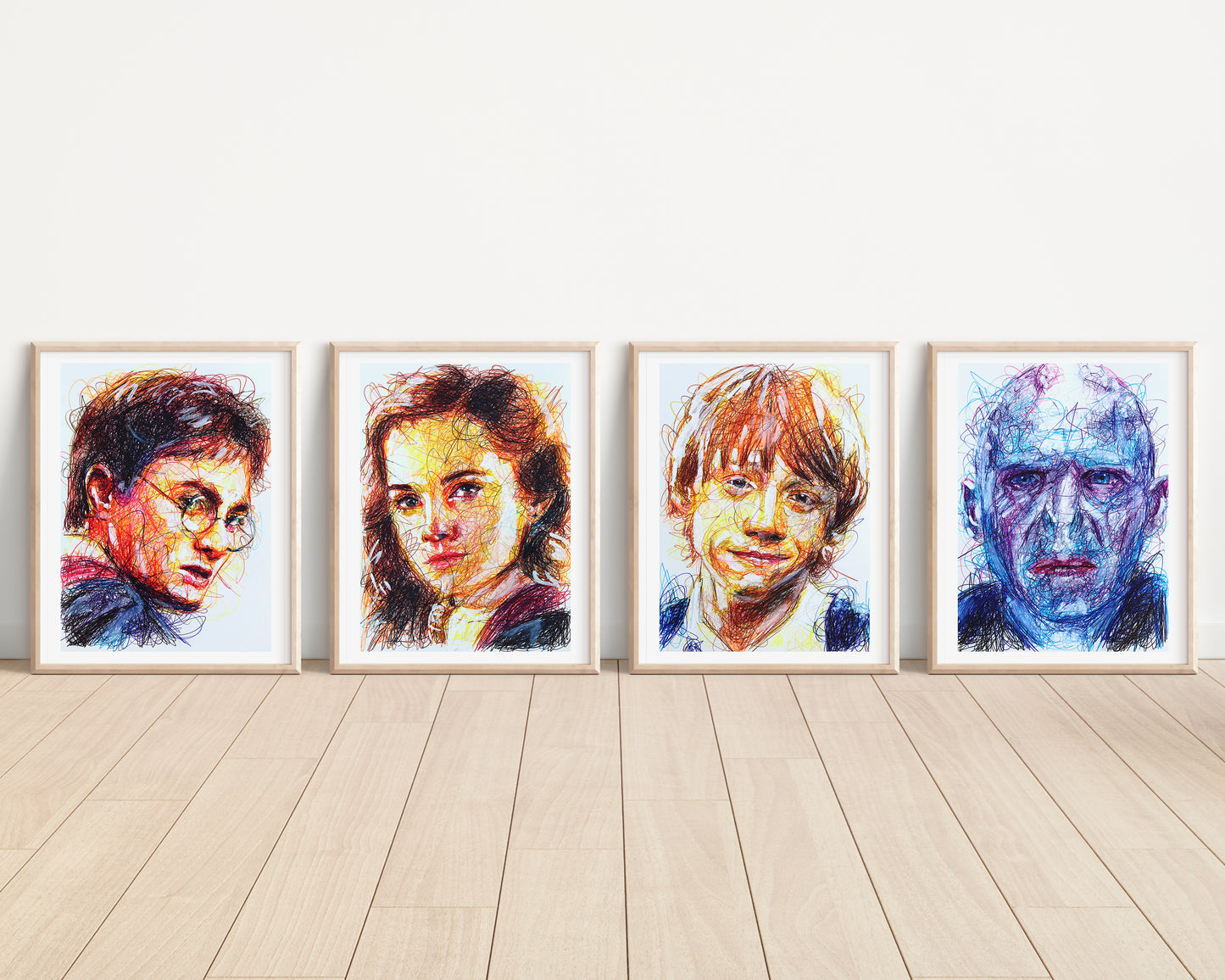Harry Potter Complete Ballpoint Pen Scribble Art Print Set