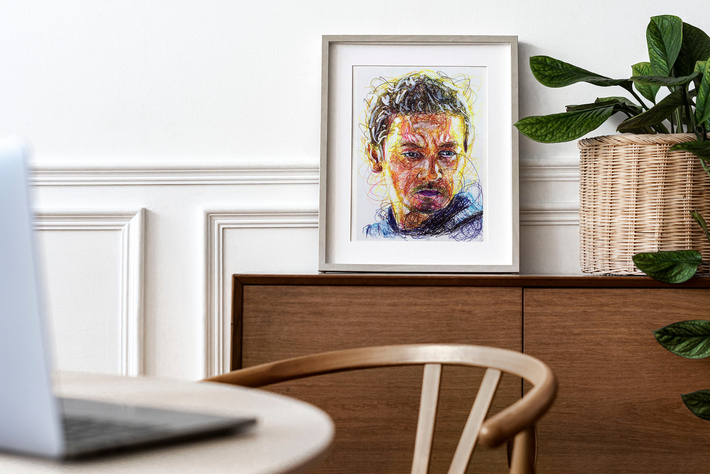 Hawkeye Ballpoint Pen Scribble Art Print