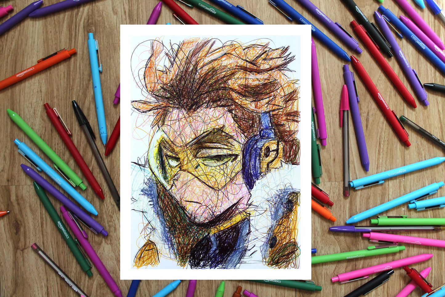 Keigo Takami Ballpoint Pen Scribble Poster