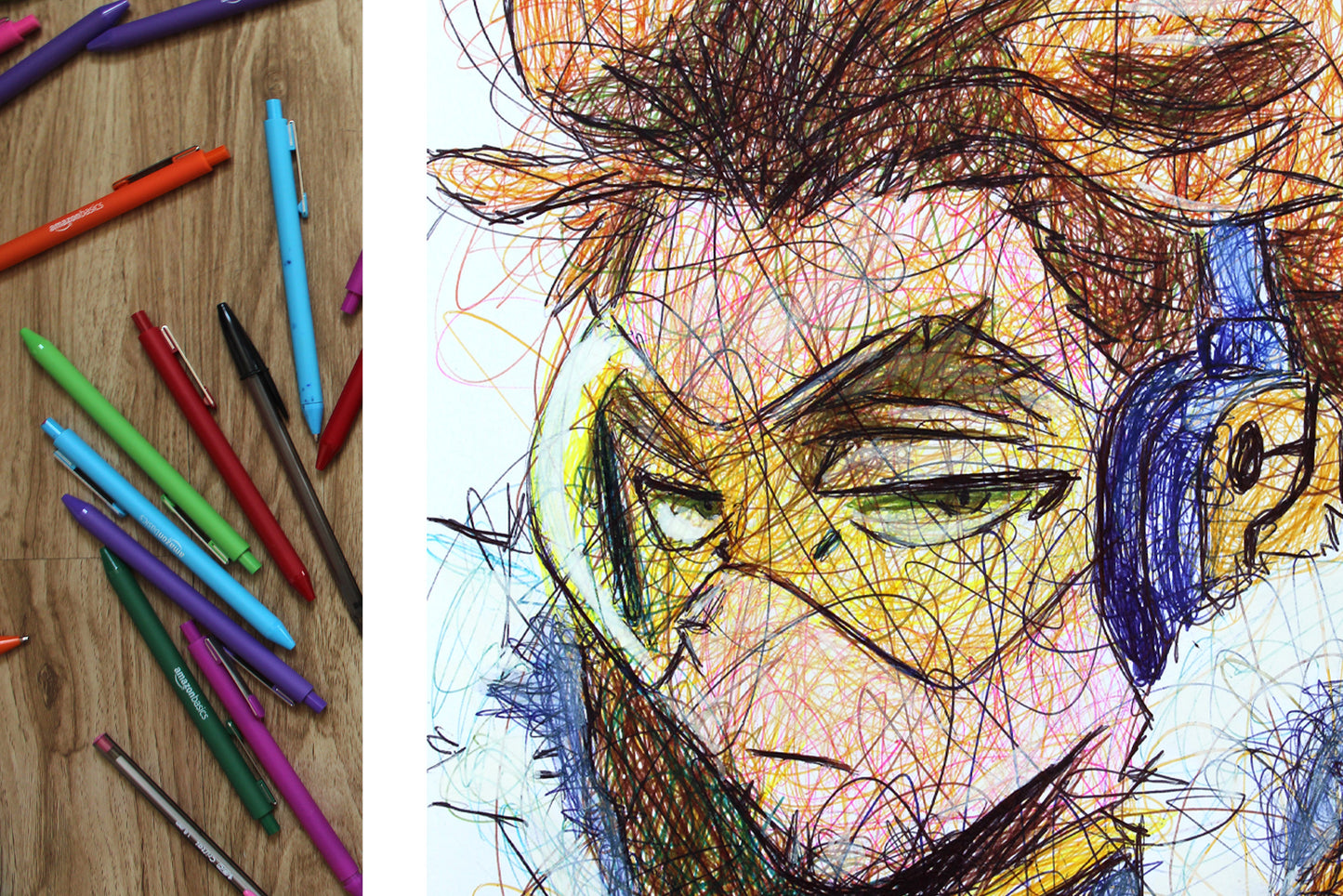 Keigo Takami Ballpoint Pen Scribble Poster