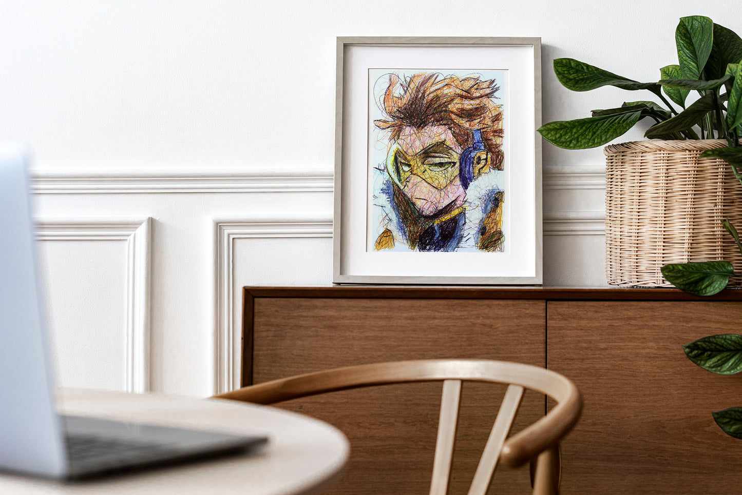 Keigo Takami Ballpoint Pen Scribble Poster