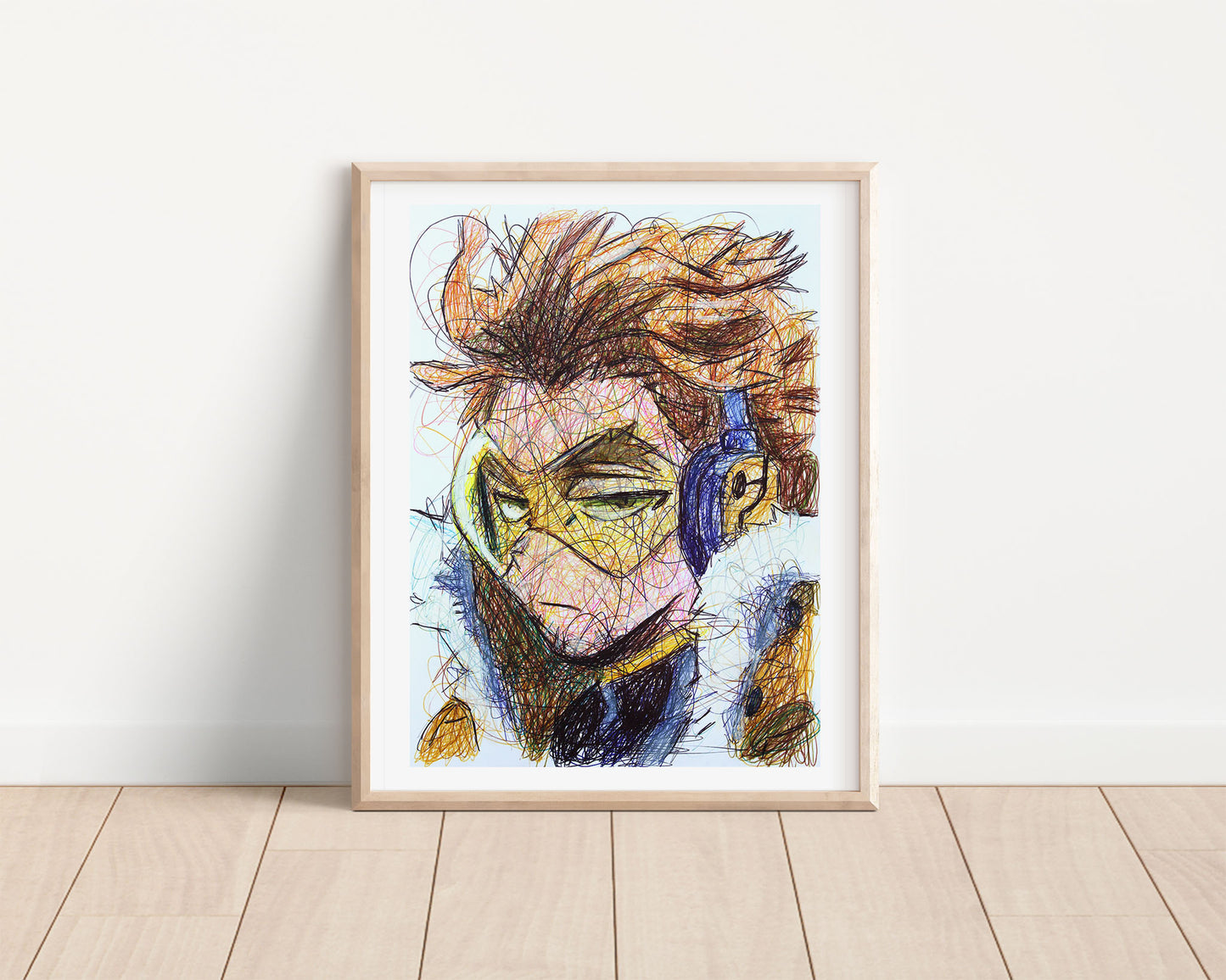 Keigo Takami Ballpoint Pen Scribble Poster
