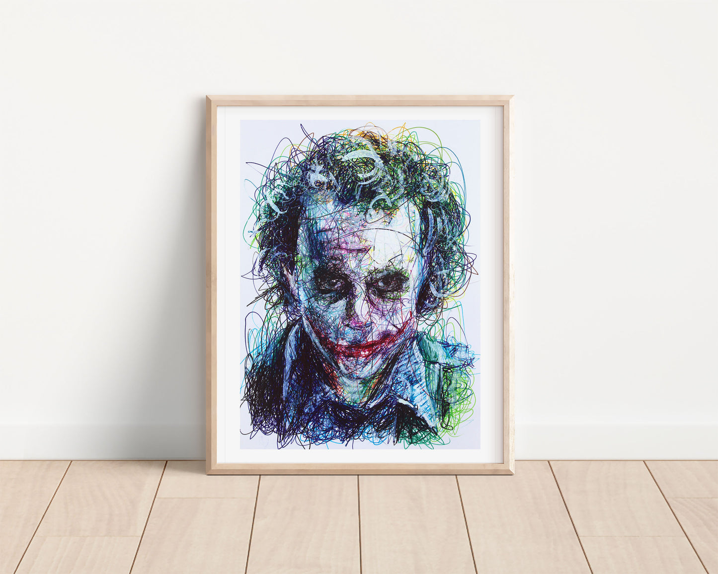 Heath Ledger Ballpoint Pen Scribble Art Print