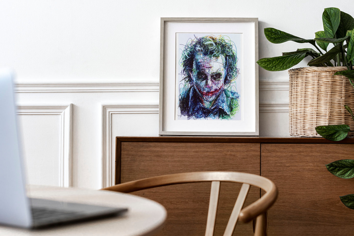Heath Ledger Ballpoint Pen Scribble Art Print