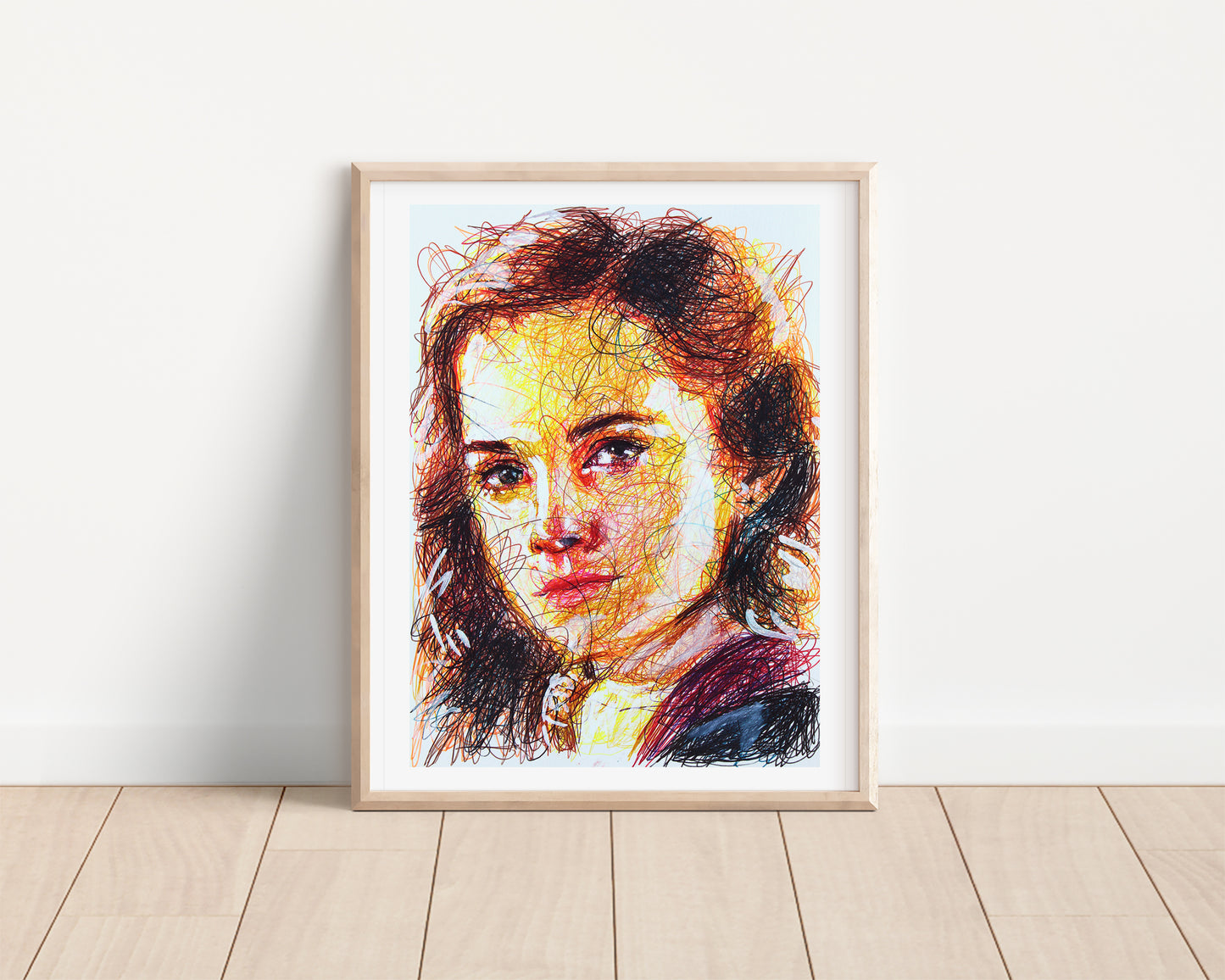 Hermione Ballpoint Pen Scribble Art Print