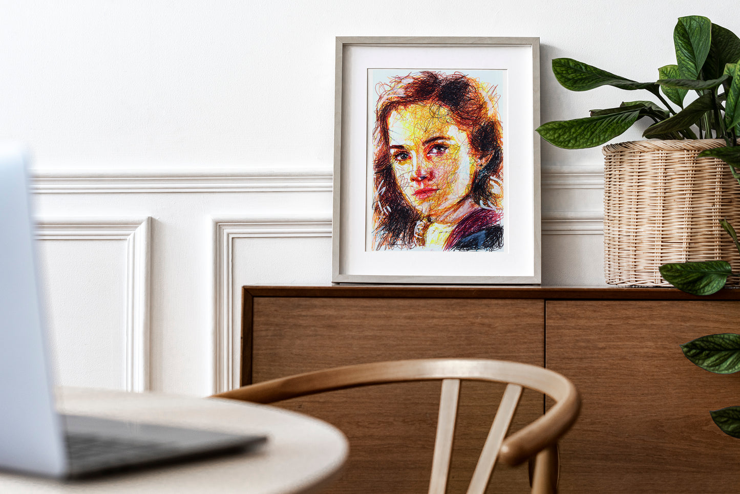 Hermione Ballpoint Pen Scribble Art Print