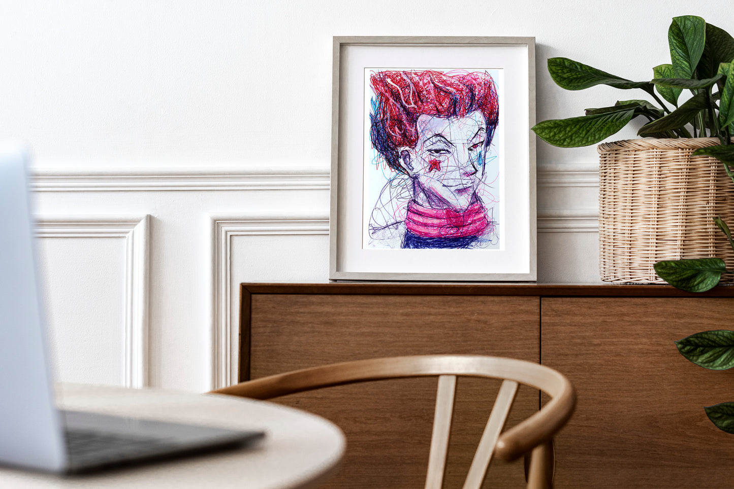 Hisoka Ballpoint Pen Scribble Art Print