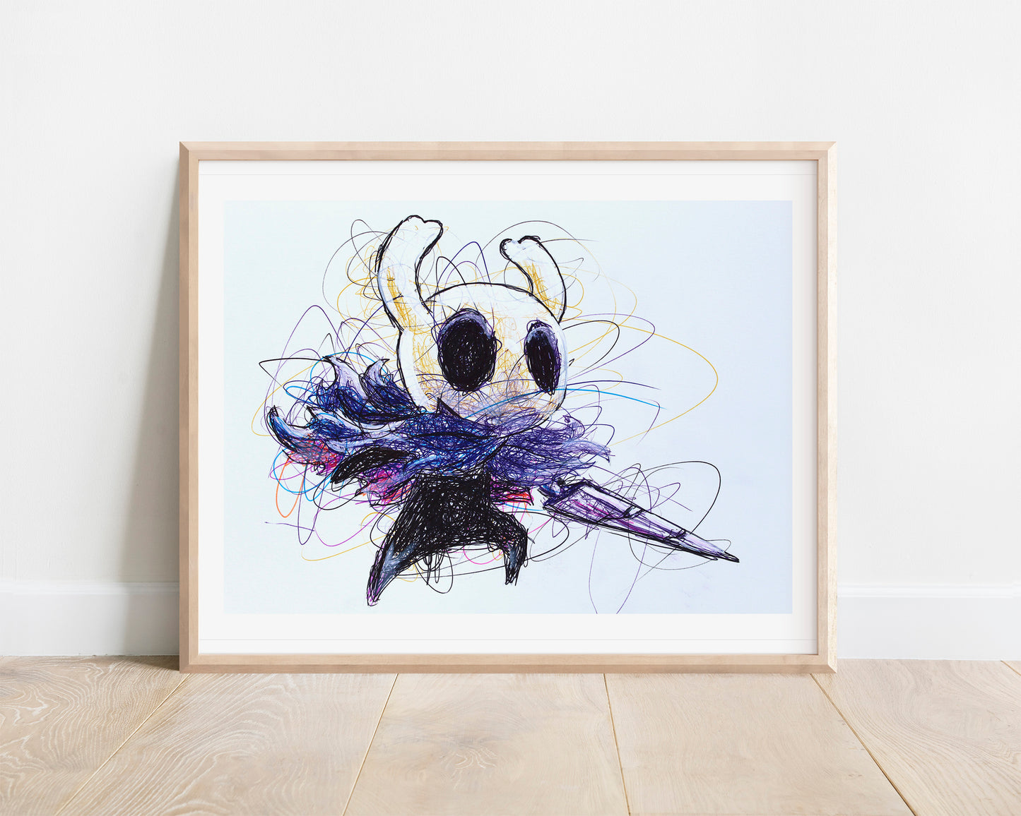 Hollow Knight Ballpoint Pen Scribble Art Print