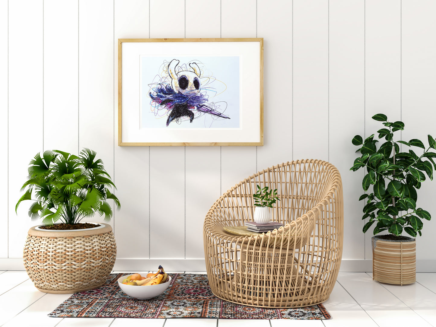 Hollow Knight Ballpoint Pen Scribble Art Print