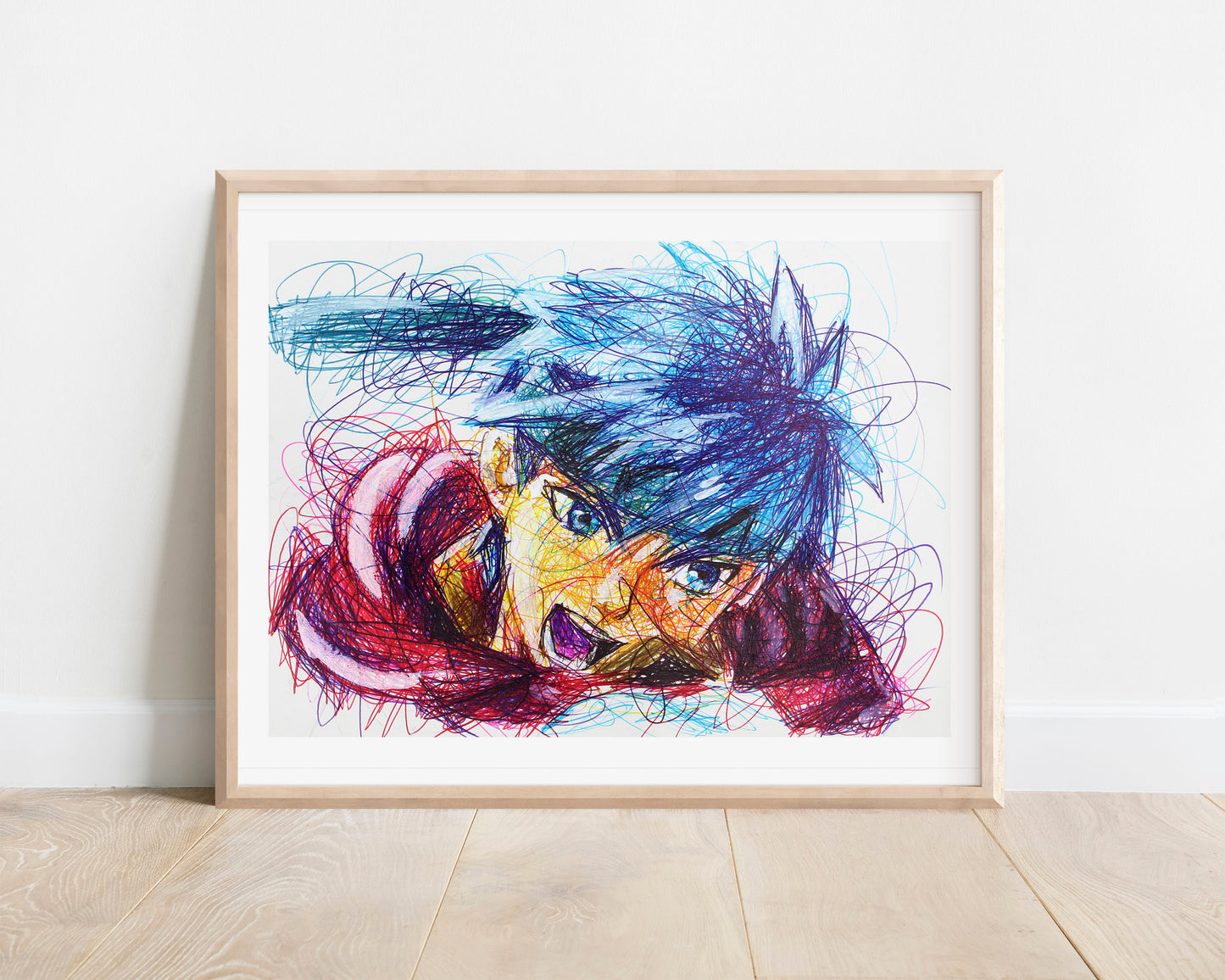 Ike Ballpoint Pen Scribble Art Print