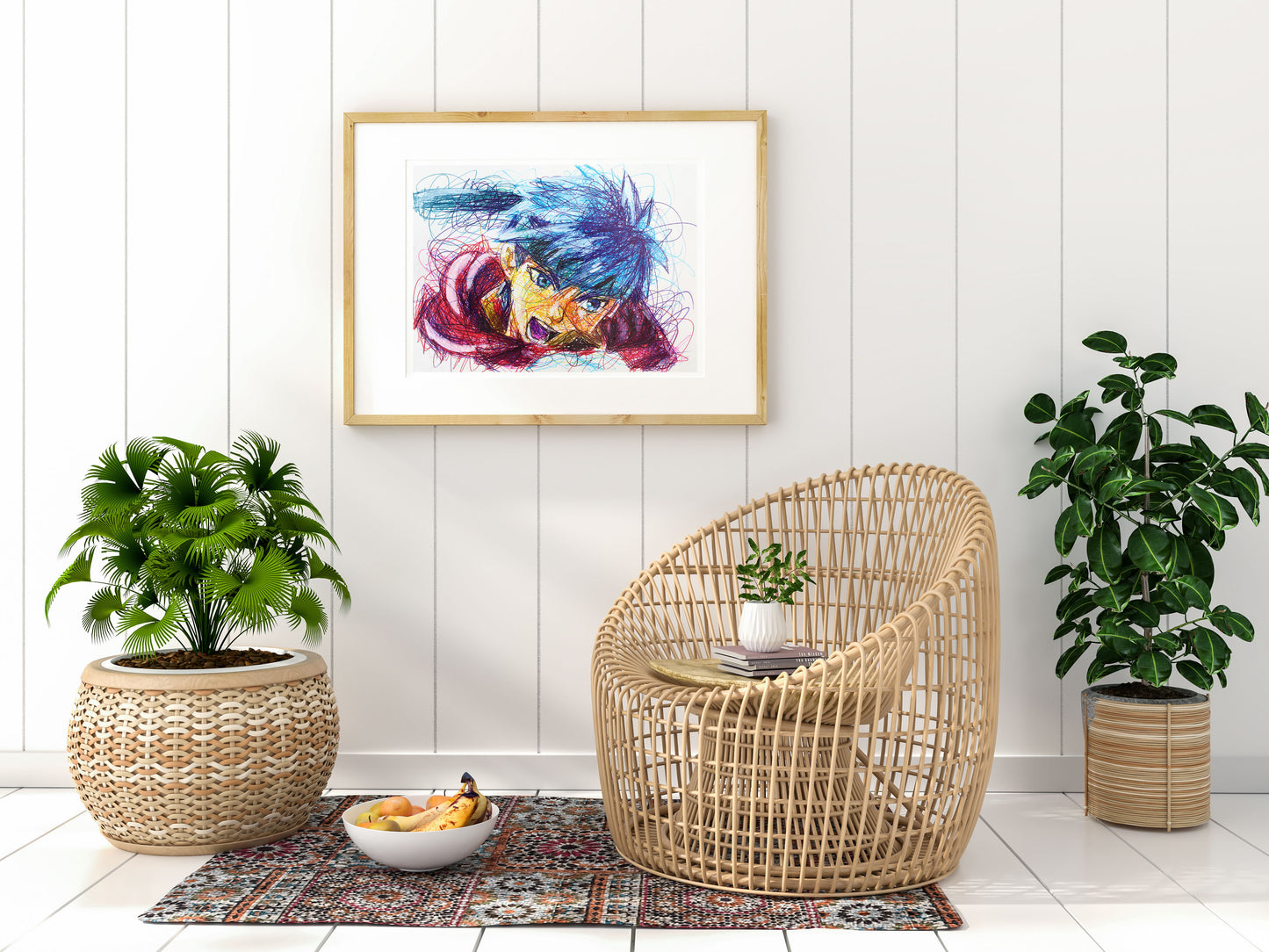 Ike Ballpoint Pen Scribble Art Print