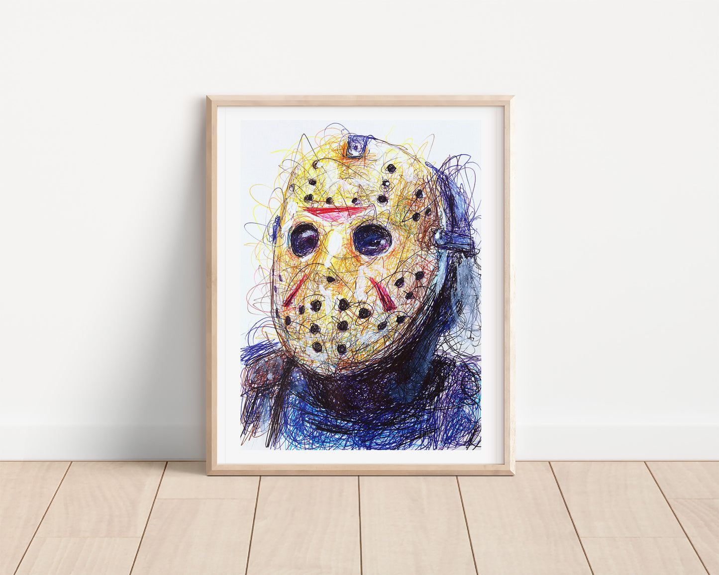 Jason Ballpoint Pen Scribble Art Print