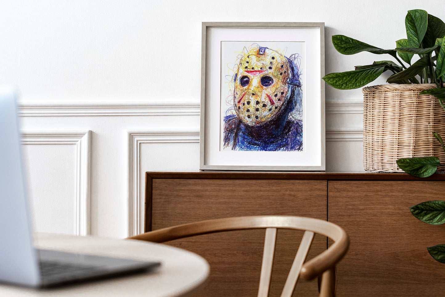 Jason Ballpoint Pen Scribble Art Print