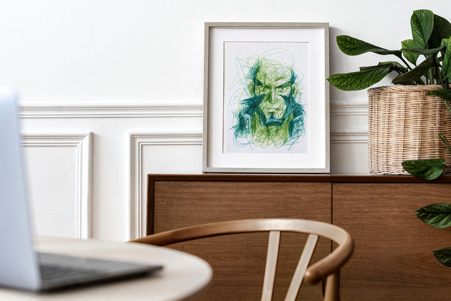 Jet Ballpoint Pen Scribble Art Print
