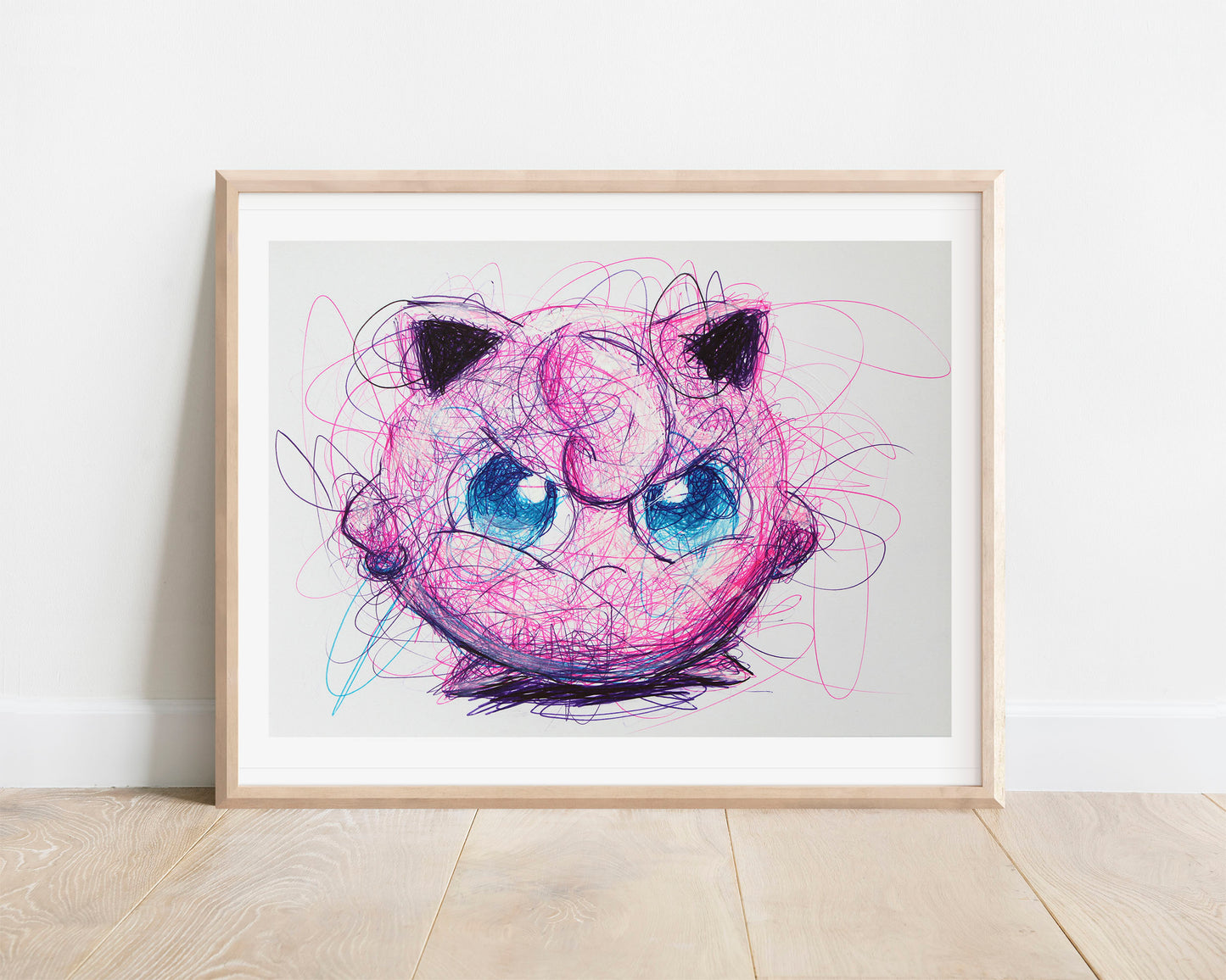 Jiggly Puff Ballpoint Pen Scribble Art Print