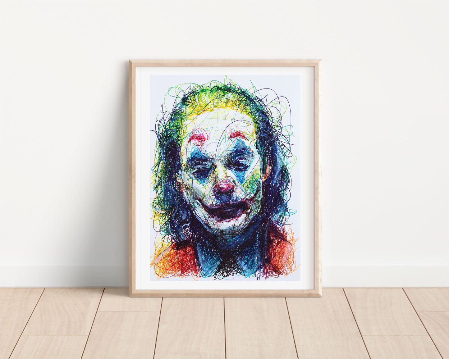Joaquin Phoenix Joker Ballpoint Pen Scribble Art Print
