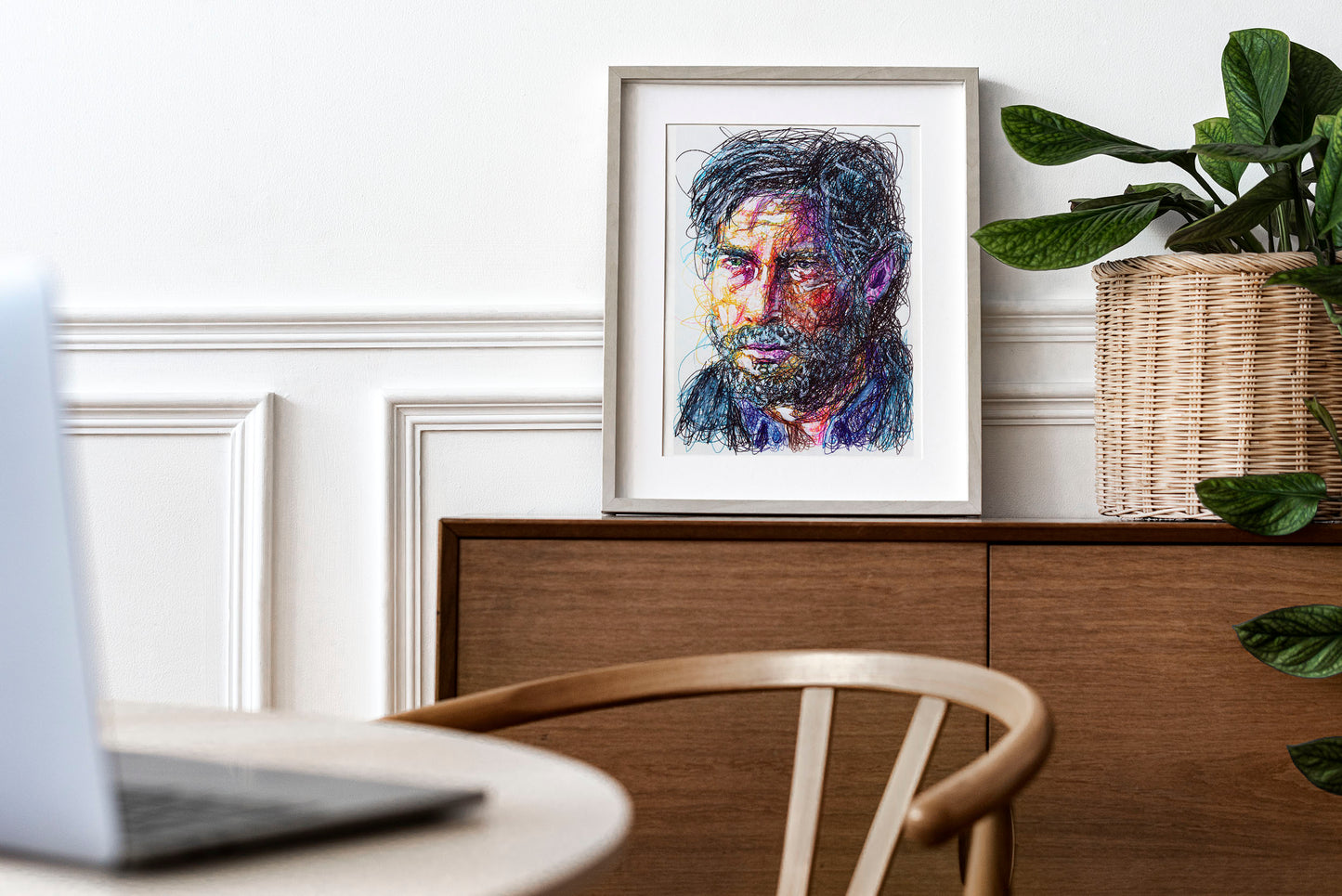 Joel Ballpoint Pen Scribble Art Print