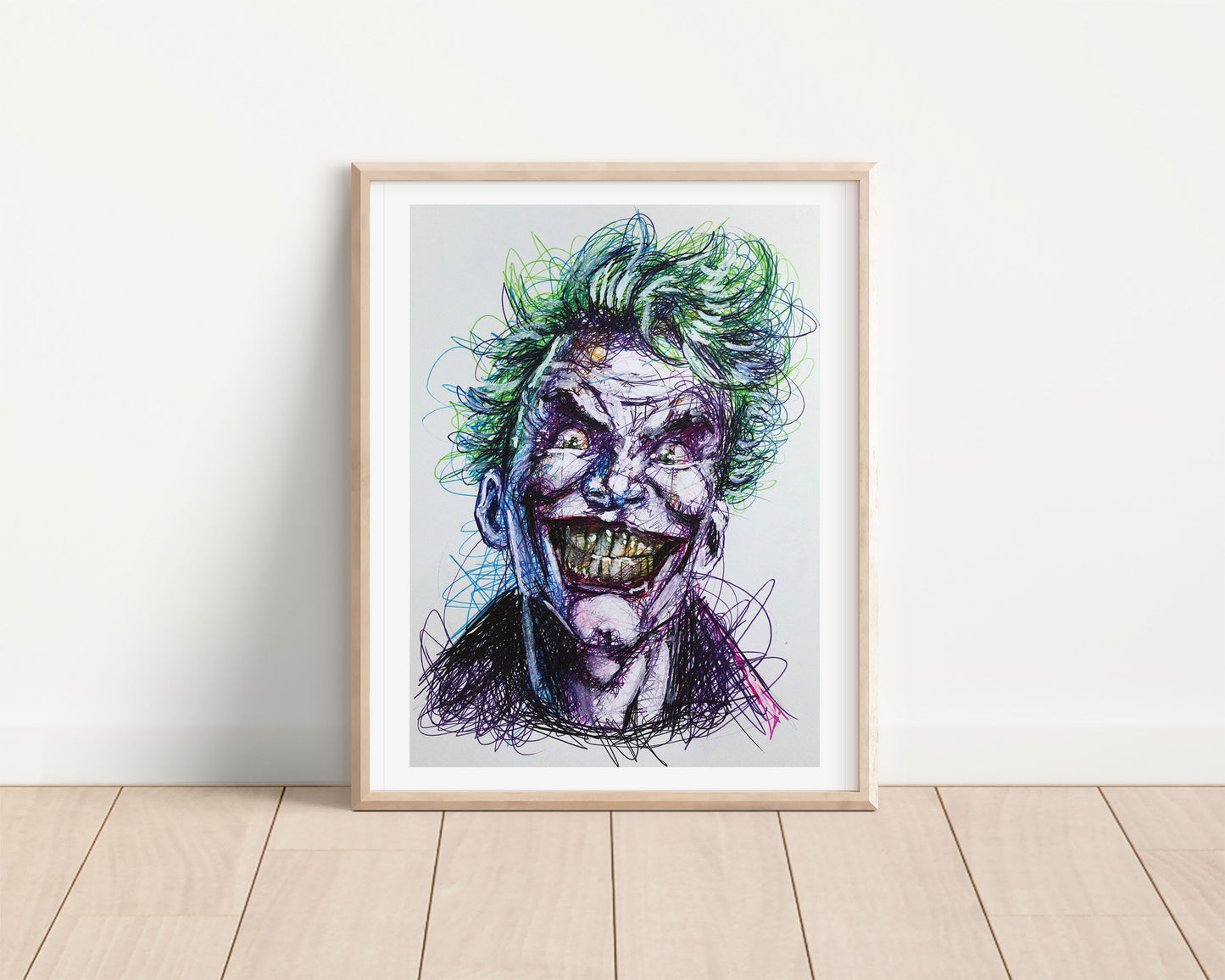 Joker Scribble Ballpoint Pen Scribble Art Print