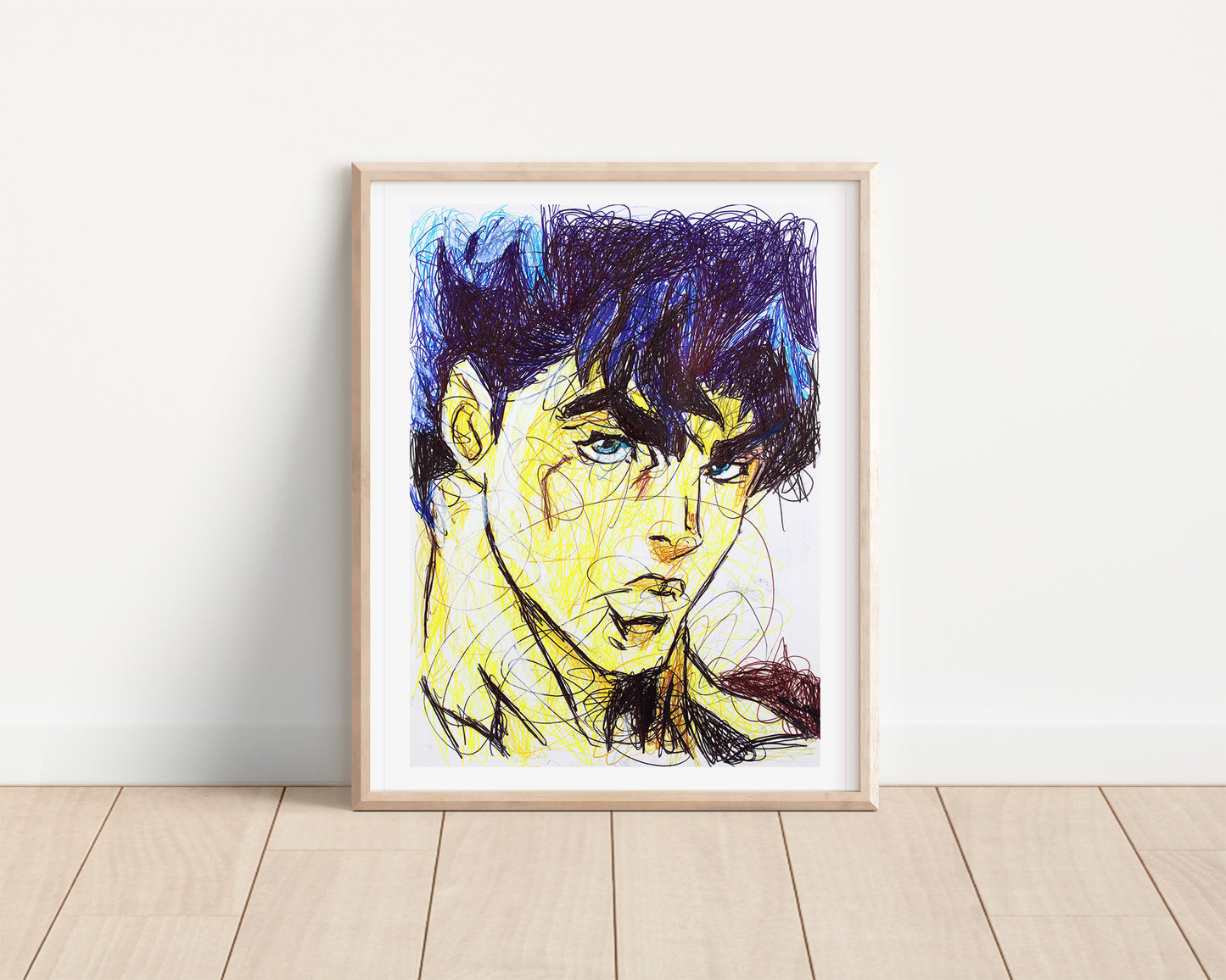 Jonathan Joestar Ballpoint Pen Scribble Art Print