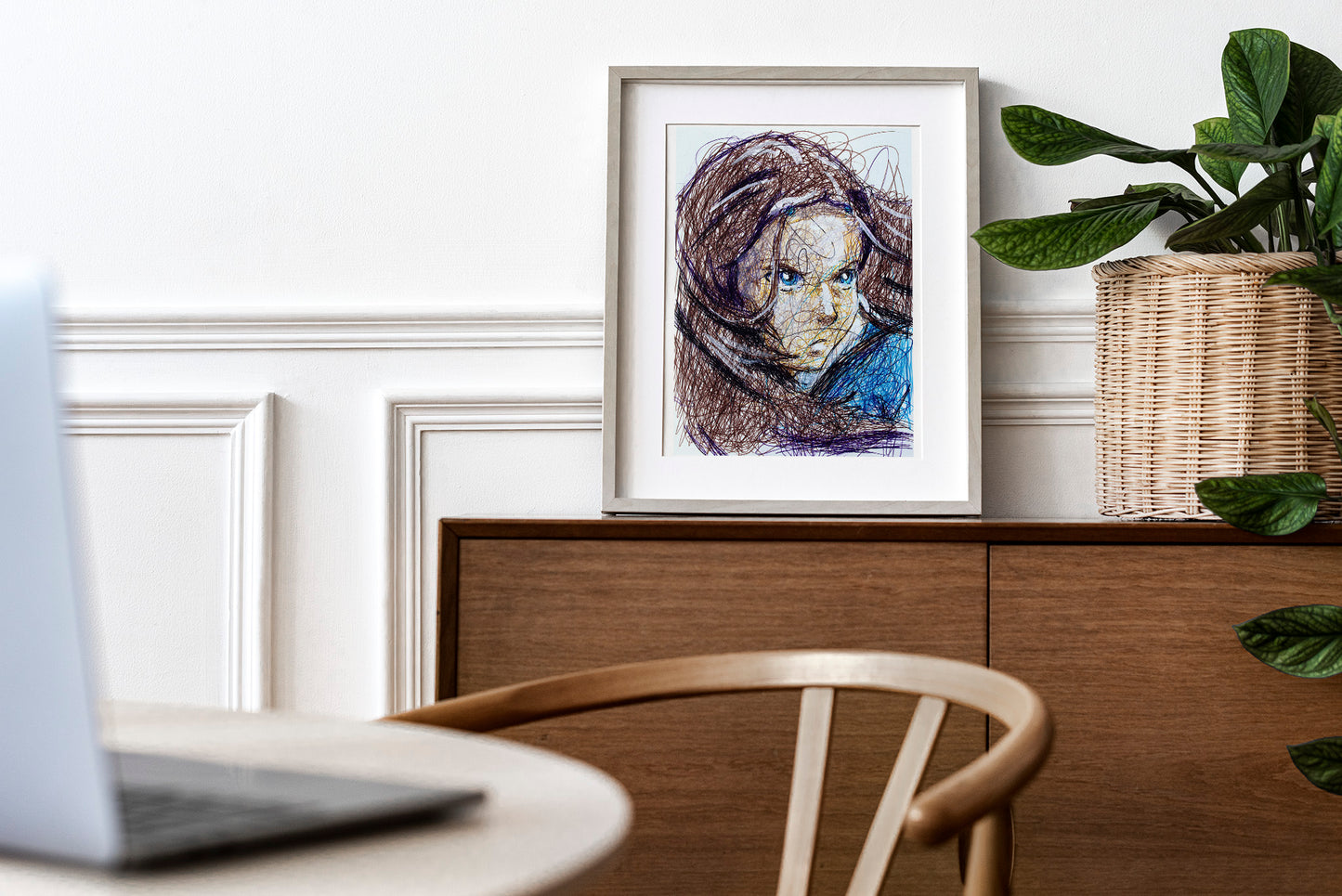 Katara Ballpoint Pen Scribble Art Print