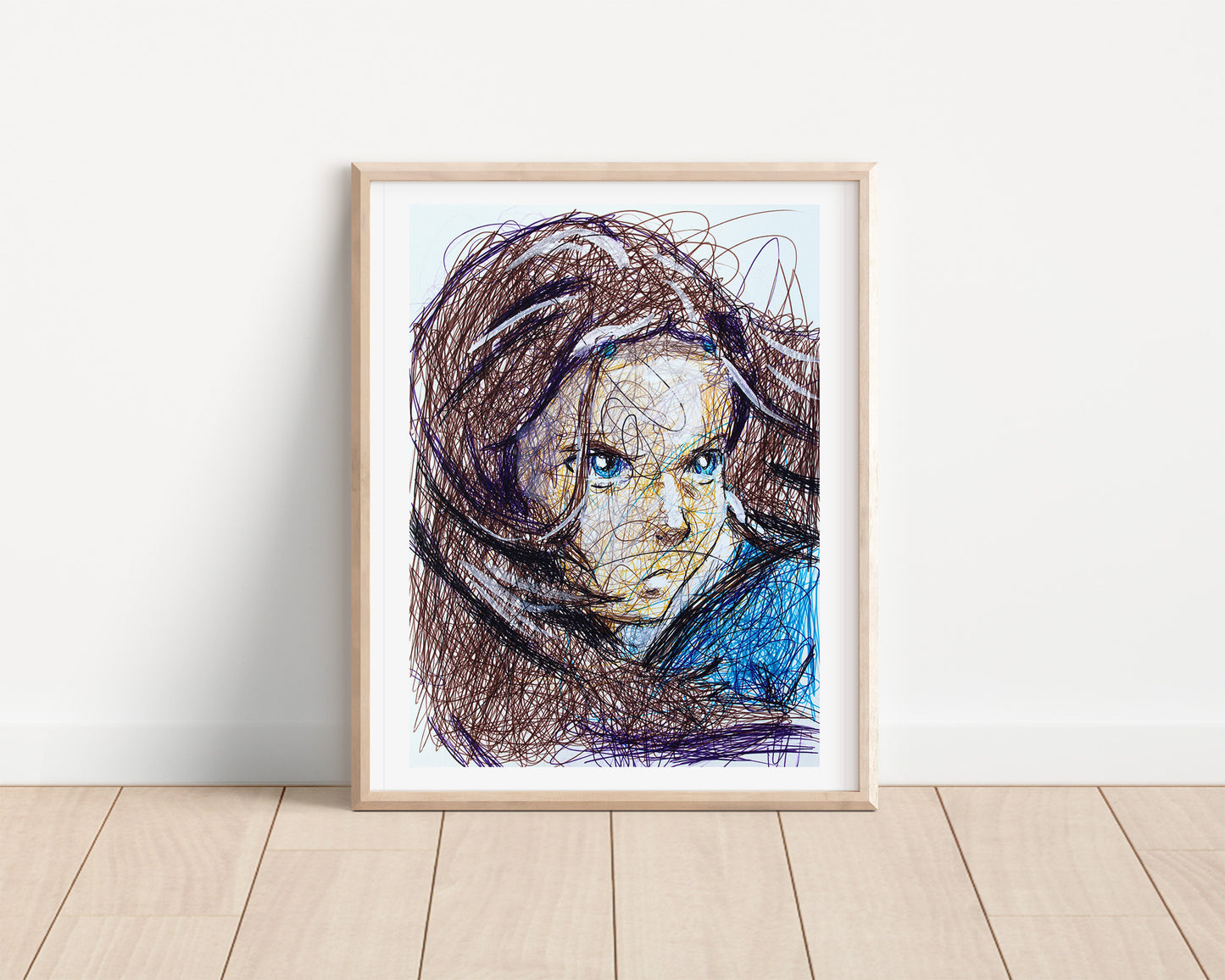 Katara Ballpoint Pen Scribble Art Print