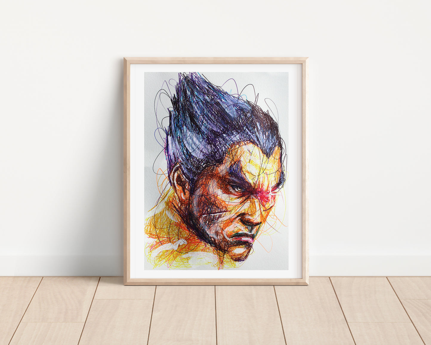 Kazuya Mishima Ballpoint Pen Poster