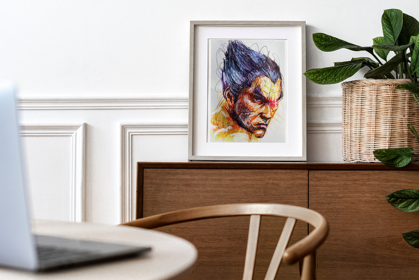 Kazuya Mishima Ballpoint Pen Poster